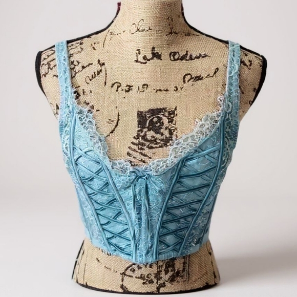 VICTORIA'S Secret Lace Mint Green Corset. New with tags/ Large - Picture 1 of 11
